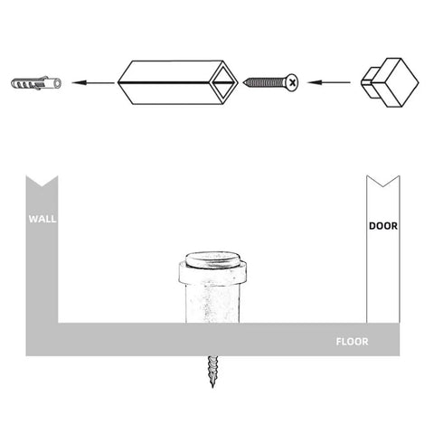 Installation diagram for Door Stopper Wall Protector Cushion Pad For Quiet Open And Shockproof Protection