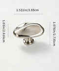 Slick Titanium Silver Pebble Cabinet Knobs 1.53 Inch Irregular Oval Zinc Alloy Drawer Pulls Polished Chrome Modern Hardware