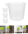 4 Pack Self Watering Flower Pots With Automatic Water Absorbing Design Easy Maintenance Planters For Healthy Plants Ideal Indoor Garden Pots For Home Office Or Apartment Decor, transparent plastic