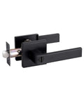 Keyless Privacy Door Lever With Lock Set, heavy duty reversible handle for bedroom and bathroom, matte black finish, ANSI certified