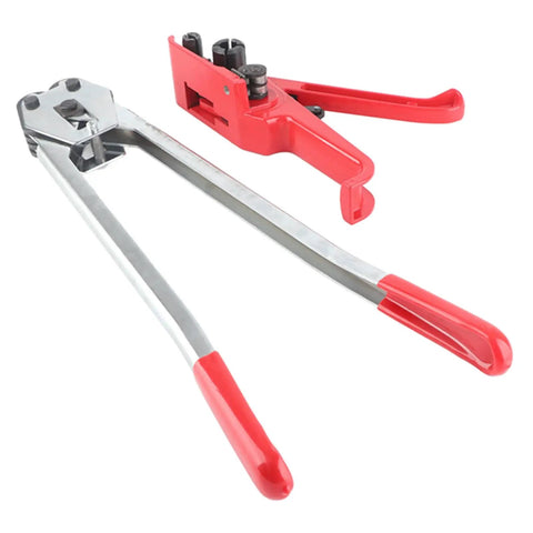 Heavy Duty Strapping Tensioner And Sealer Tool Set For PET And PP Plastic Straps with red handles for home or warehouse use