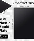 Two Black ABS Plastic Sheets 11.8 By 7.9 Inches 2mm Thick Hard Modeling Plastic For Architectural Models Sand Table Projects
