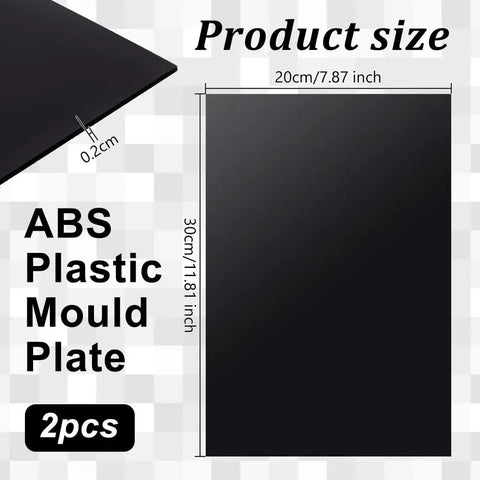 Two Black ABS Plastic Sheets 11.8 By 7.9 Inches 2mm Thick Hard Modeling Plastic For Architectural Models Sand Table Projects