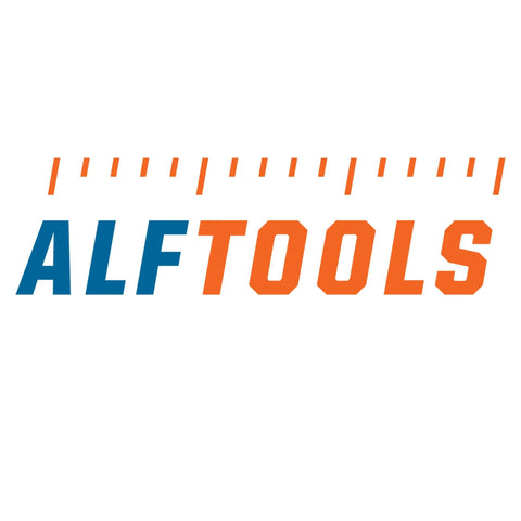 ALFTOOLS logo displayed in blue and orange colors on a white background, representing precision tools for carpentry.