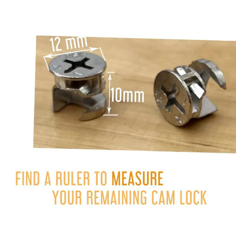 12 X 10mm Cam Lock Replacements Kit For Cabinets Dressers And Drawers Cam Connector Fittings Hardware Silver