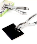 Durable 6mm Metal Hole Punch For Scrapbooking And Loose-Leaf Paper with box, demonstrating clean hole punch on paper