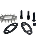 High Performance Exhaust Pipe Gasket Kit For 23cc To 36cc RC Engines, Tuned Pipe Gasket Set For One Fifth Scale HPI Rovan Losi Baja RC Cars, Beef Up Power And Speed On The Track With Easy Install And Durable Construction showing metal and rubber components with fastening screws