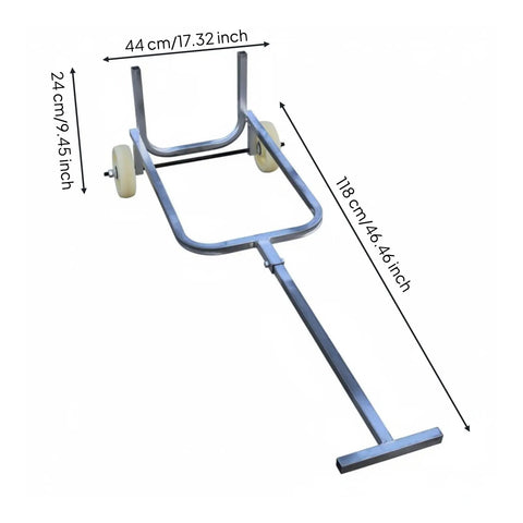 Gas Cylinder Cart Hand Truck With Tubular Steel Frame And Rectangular Body For Stable Cylinder Positioning, Easy Transport On Loading Docks, Material Areas, And Industrial Workspaces, 118 cm long