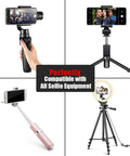 Upgraded Bluetooth 5.0 Remote Shutter For iPhone And Android Cameras on various selfie equipment
