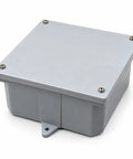 Rock Solid 6X6X4 Inch Pvc Junction Box Gray Nonmetallic Splice With Screw On Cover And Mounting Flanges 144 Cubic Inch Capacity