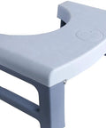 Foldable Potty Stool For Adults, 7 Inch Squat Footstool With 35 Degree Defecation Angle, Blue, ergonomic design, side view