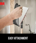 Person attaching Pro Pak 220 Grit Drywall Sanding Screens 10 Pack Pre Cut For Hand Or Pole Sander Final Surface Sanding Wet Or Dry Use