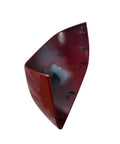 Fresh Red Right Side Front Side Mirror Lower Bottom Cover Cap For Tesla Model 3 2017 To 2021 Tight Aftermarket Replacement Wing Mirror Trim Parts, side angle view showing trim details.