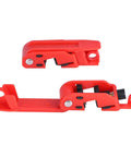 Badass Circuit Breaker Lockout Kit displaying two heavy-duty red locking devices for safeguarding electrical panels.
