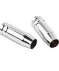 Heavy Duty 2 Pair Conical Nozzle Guards For Binzel Style Mig Welding Gun, shiny metal finish, 22mm outer diameter, 15mm inner hole.