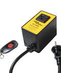 Wireless Remote Start Switch For Dust Collector 220V Starter Outlet With Battery Included Control Your Dust Collector From Anywhere In The Workshop For Quick On Off Convenience No Fuss Setup, with remote and plug visible