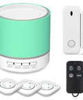 Smart Toddler Door Alarm System With Distinct Sensor Chimes For Kid Friendly Room To Room Safety And Easy Setup 14 Unique Tones And Low Battery Alert On Uneven Doors 3 Level Volume With Mute 3W Speaker For Clear Alerts, green receiver and sensors