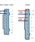 Wiring diagram for AC Servo Motor Kit A6 Series 750W 3000 RPM 2.39 Nm with Brake IP67 17 Bit Absolute Encoder and Driver