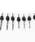 No Worries Backyard Boss Ready To Roll Seven Piece Countersink Drill Bit Set for precision woodworking, displaying various sizes.