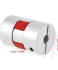 Flexible Spider Shaft Coupling For CNC Stepper Motors D20 L25 5mm To 8mm Bore with red insert, side view