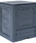 Outdoor Compost Tumbler With Better Aeration, Sturdy Gray Garden Bin Made From Recycled Plastic, Easy Assembly For Fast Composting