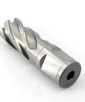 Heavy Duty Annular Cutter With Weldon Shank Made For Magnetic Drills And Shop Mills Built Rock Solid Out Of Premium High Speed Steel close-up view.