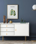 White cabinet with Six Pack Leather Drawer Pulls For Dresser And Cabinet Soft Leather Knobs Khaki Color in modern room setting.