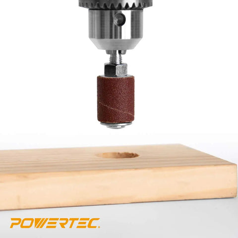 Drill Press Sanding Drum Kit 25 Piece Set With 1/4 And 1/8 Inch Shanks Spindle Sander Sleeves used on wood block