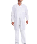 Unisex 40 Inch Scrub Lab Coat With Notched Lapel And Four Button Front For Medical Pros And Students White Pro Grade Medical Attire XL