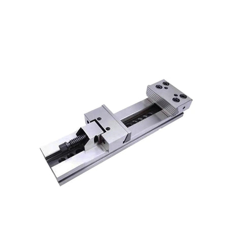 Premium CNC Milling Vise Delivering Rock Hard Clamping Power And Exact Vertical Parallel Alignment with steel frame for machining.