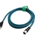 Rugged Industrial M12 X Code 8 Pin Female to RJ45 Cat7e Ethernet Cable 1m 10 Gbps IP67 Waterproof Gold Plated Contacts Nickel Plated Brass Shell