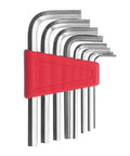 Heavy Duty 8 Piece Metric Hex Wrench Kit With Dual Arm Design Ranging From 1.5mm To 6mm For Tough Auto Home And Bike Repairs Made Of Hardened Steel, red holder