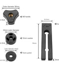 Solid Double Feather Board Extension Kit 6.3 Inch For Miter Gauge Slots includes M6 handle, washer, slider, and gasket.