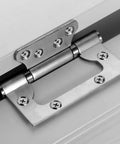 Heavy Duty Slot Free Hinges For Cabinets And Closets 4 Inch To 5 Inch Silent Thickened Stainless Steel interior hinge on white door