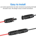 Easy install feature of High-Performance 10AWG Tinned Copper Solar Connector to SAE Adapter Kit