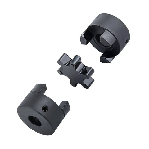 Half To Seven Eighth Inch L Jaw Coupling Set Three Piece Flexible Multi Flex Couplers Made From HT250 Steel With Buna N Rubber Spider
