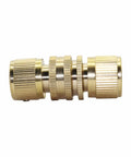 Hose Connector Adapter Kit With Copper Quick Connects For Three Quarter Inch Internal And External Threads Garden Irrigation And Car Wash Pipe Fittings 10 Pack, brass connector close-up