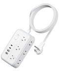 Flat Plug Power Strip With 10 Ft Cord, 6 Outlets And 4 USB Ports, Overload Protected Extension Cord For Indoor Use At Home Or Office