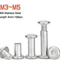 Tough As Nails Hex Head Bind Screws And Barrel Nuts Featuring M3 M4 M5 Threads Molded From Heavy Duty 304 Stainless Steel, various sizes shown.