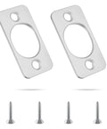 2 Pack Stainless Steel Strike Plate Backplate For Doors Two And One Quarter Inch Round Corner Deadbolt Lock Latch Plate