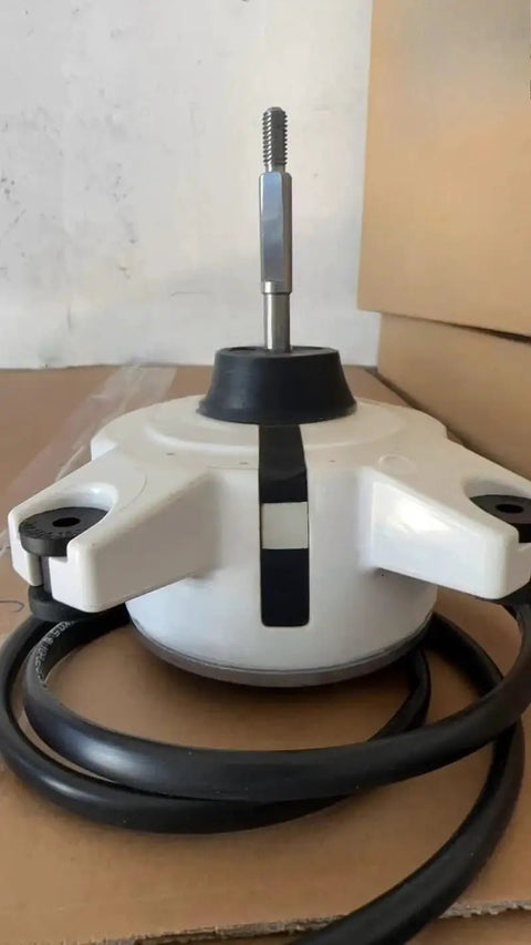 External Pro-Grade Fan for Inverter Air Conditioners with DC Brushless Motor on a cardboard surface