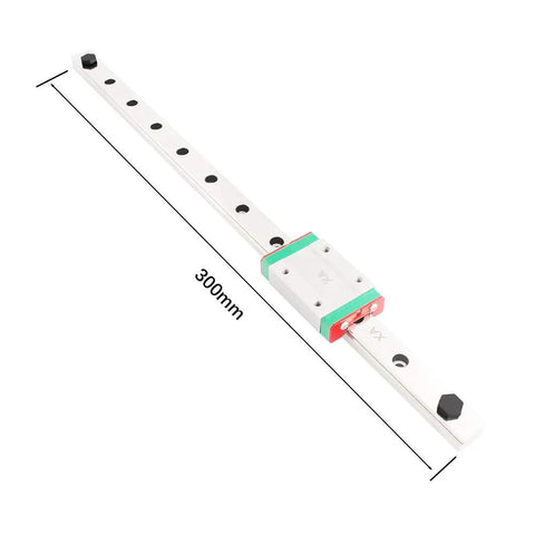 Front view of 300mm Linear Rail Guide With MGN12H Sliding Block For 3D Printers And CNC Machines, H Type, Easy Mount, Smooth Low-Backlash Motion