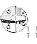 316 Stainless Steel Boat Door Catch Latch 55mm Round Twist Lock For Boats And Outdoor Cabinets Saltwater Ready Corrosion Resistant Marine Grade Hardware Easy Installation Perfect For Hatches Storage And External Doors with screws