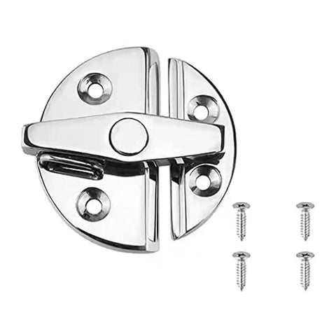 316 Stainless Steel Boat Door Catch Latch 55mm Round Twist Lock For Boats And Outdoor Cabinets Saltwater Ready Corrosion Resistant Marine Grade Hardware Easy Installation Perfect For Hatches Storage And External Doors with screws