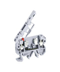 Side view of Easy Fit DIN Rail Mount Fuse Holder Terminal Blocks Grey Pack Of 5 ASK1 EN LD 220V for electrical panels.