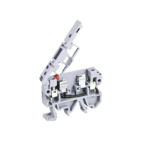Side view of Easy Fit DIN Rail Mount Fuse Holder Terminal Blocks Grey Pack Of 5 ASK1 EN LD 220V for electrical panels.