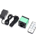 48MP C Mount Digital Microscope Camera for PCB Soldering And DIY Repair, with HDMI USB Live View, power adapter, and remote control