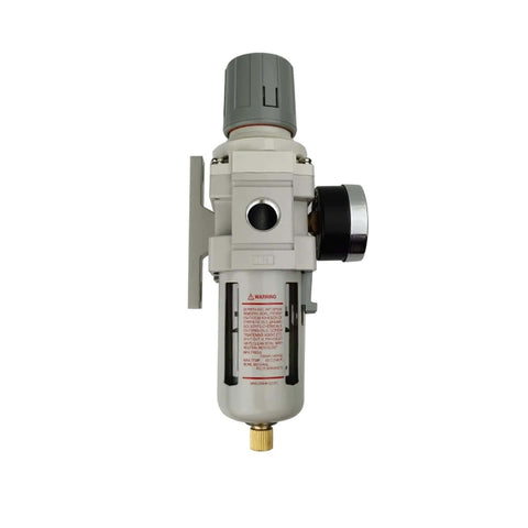 All In One FRL Air Filter Treatment Unit For Pneumatic Systems With Filter Pressure Regulator Lubricator And Oil Separator in front view