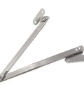 Rotatable Folding Lid Support Hinge For Cabinets And Boxes, stainless steel rust resistant lid stay, shown fully extended