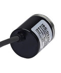 Side view of Dope 25Mm Rotary Incremental Encoder E6A2 with 4Mm solid shaft, magnetoelectric 2500 PPR for CNC robotics and systems.